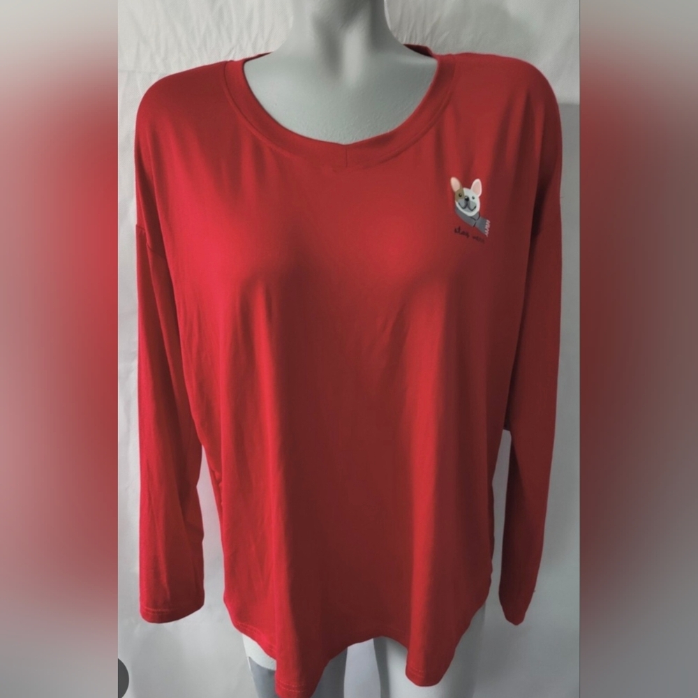 Red Long Sleeve Women's Top